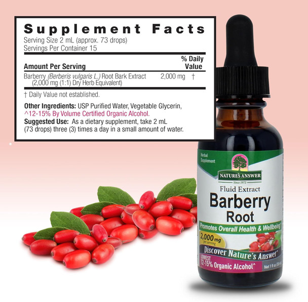 Nature'S Answer Barberry Root with Organic Low Alcohol 1-Fluid Ounce | Promotes Immune Function | Supports Digestive Health