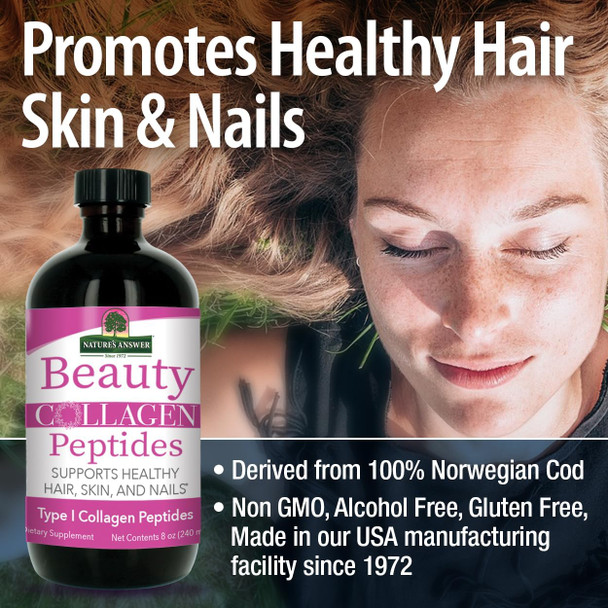 Nature'S Answer Beauty Collagen Peptides 8 Fluid Ounces | Hair Skin & Nail Support | Gluten- | Alcohol- | Non-GMO | Cruelty- | Single Count Nature'S Answer Beauty Collagen Peptides 8 Fluid Ounces | Hair Skin & Nail Support | Gluten- | Alcohol- | Non-GMO | Cruelty- | Single Count