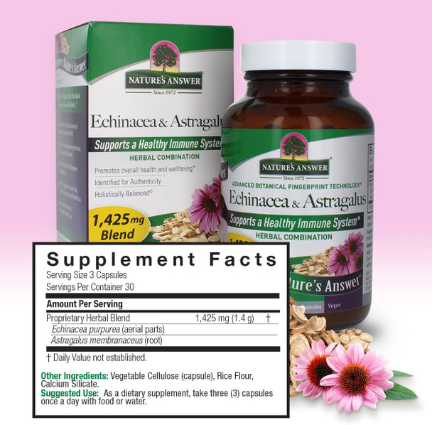 Nature'S Answer Echinacea/Goldenseal (Herb & Root) Vegetarian Capsules 60-Count