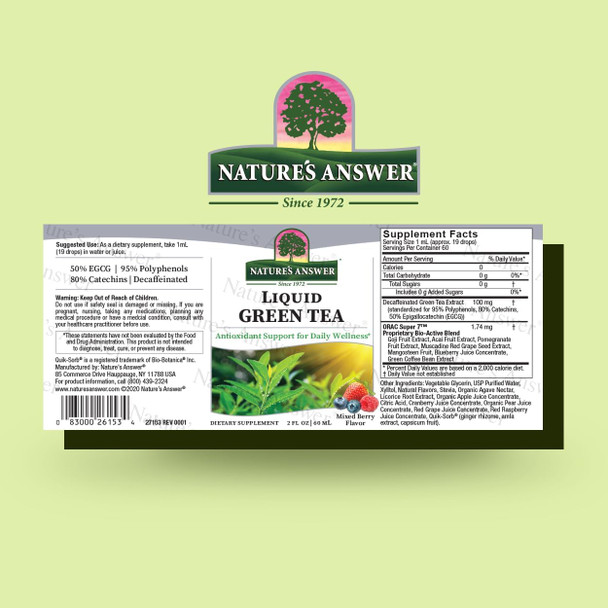 Nature'S Answer Green Tea with Orac Berry Flavor 2-Fluid Ounces