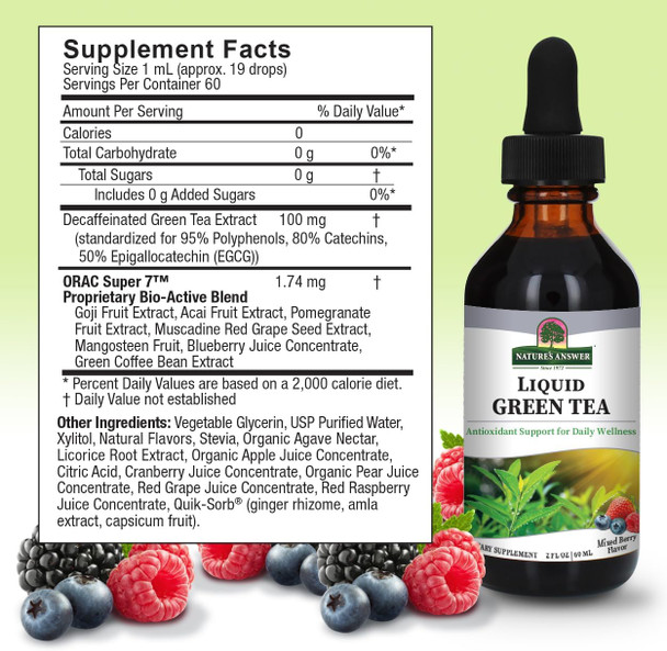 Nature'S Answer Green Tea with Orac Berry Flavor 2-Fluid Ounces