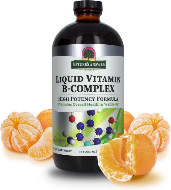 Nature'S Answer Liquid Vitamin B-Complex Supports Healthy Energy Levels | Promotes Healthy Nerve Function | All-Natural Tangerine Flavor | Gluten- & Benzoate- 16oz