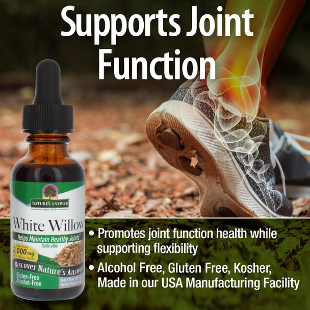 Nature'S Answer Natures Answer White Willow Bark Extract 1 Ounce - Alcohol Non GMO Gluten Vegetarian - Daily Supplement for Joint Support & Function - Made in The USA Organic White Willow Bark Nature'S Answer Natures Answer White Willow Bark Extract 1 Ounce - Alcohol Non GMO Gluten Vegetarian - Daily Supplement for Joint Support & Function - Made in The USA Organic White Willow Bark