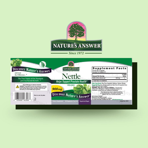 Nature'S Answer Nettle Leaf Vegan Capsules 90 Count | Prostate Support | Natural Energy | Immune Support | Daily Supplement