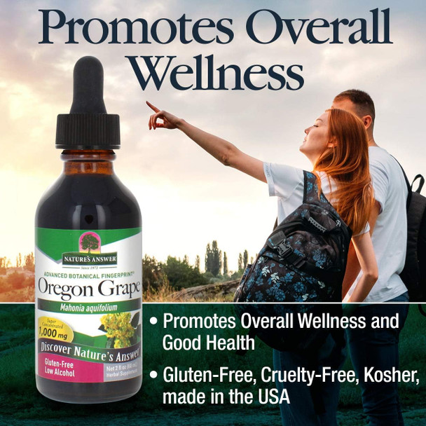 Nature'S Answer Oregon Grape Root with Low Organic-Alcohol 1oz Extract | Supports Overall Wellness | Vegan Non-GMO Gluten Kosher | Single Count