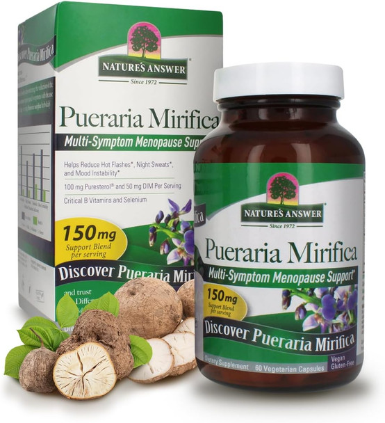 Nature'S Answer Pueraria Mirifica 60 Capsules - Menopause Relief Female Wellness Support Wellness Products Womens Health Gluten Vegan Artificial Made in USA
