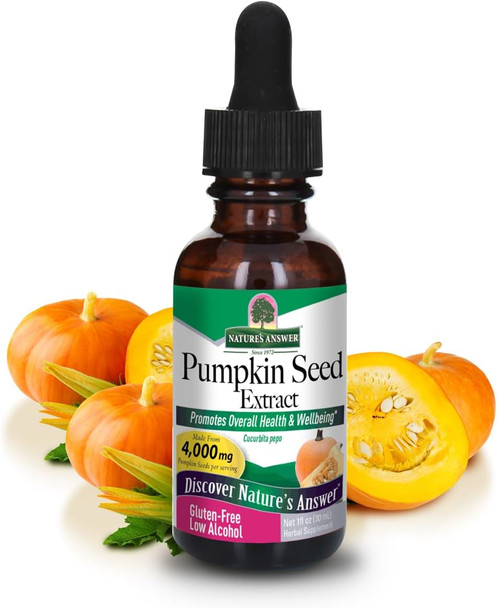 Nature'S Answer Pumpkin Seed with Organic Alcohol 4000mg 1oz Extract | Packed with Omega 3 | Promotes Hair Growth | Urinary Tract Support | Prostate & Bladder Function | Single Count Nature'S Answer Pumpkin Seed with Organic Alcohol 4000mg 1oz Extract | Packed with Omega 3 | Promotes Hair Growth | Urinary Tract Support | Prostate & Bladder Function | Single Count