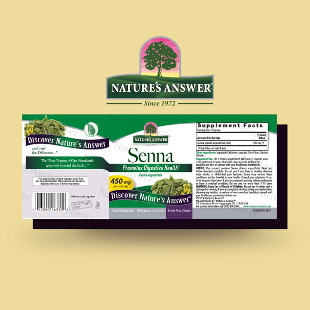 Nature'S Answer Senna Leaf | Dietary Supplement | Promotes Digestive Health | Vegan Gluten- & Kosher | Vegetarian Capsules 90ct