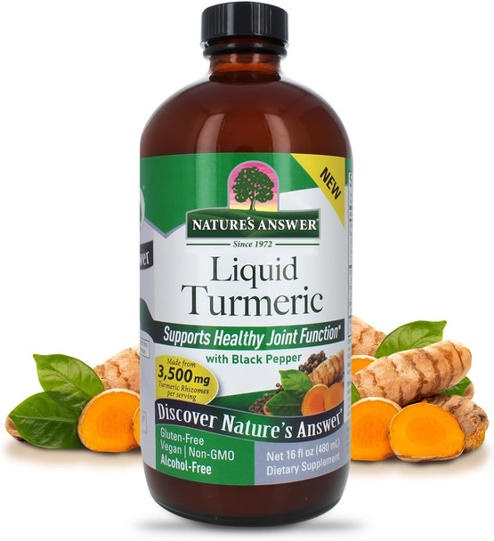 Nature'S Answer Turmeric Liquid 16 Ounce | 3500 mg | Supports Inflammatory Response | Joint Support Relief | Gluten | Non GMO