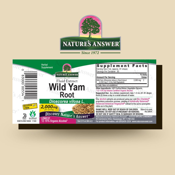 Nature'S Answer Wild Yam | Promotes Overall Wellness | Made with Low Organic Alcohol | Gluten- Non-GMO & Kosher 2oz