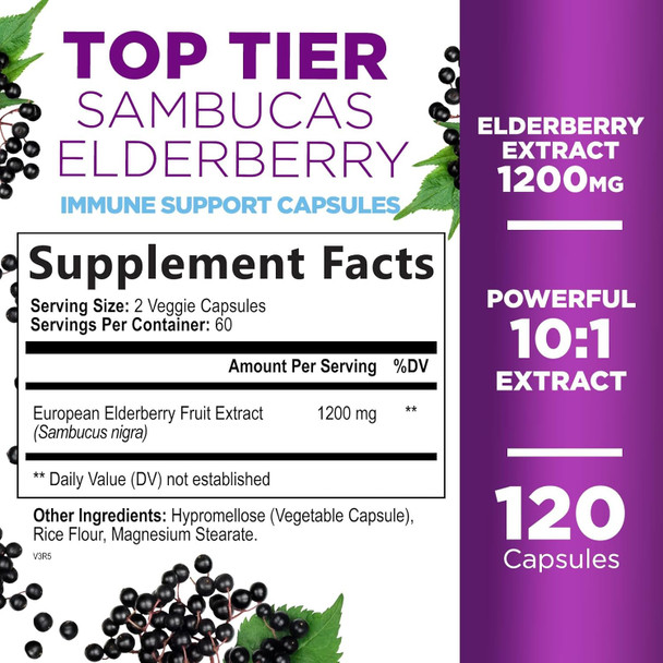Nature'S Nutrition Elderberry Immune Support 10:1 Extract Capsule - Daily Immune Support Supplement for Adults Natural Sambucus Black Elderberry Antioxidant Vegan Vitamin Sugar & Gluten Non-GMO - 120 Capsules Nature'S Nutrition Elderberry Immune Support 10:1 Extract Capsule - Daily Immune Support Supplement for Adults Natural Sambucus Black Elderberry Antioxidant Vegan Vitamin Sugar & Gluten Non-GMO - 120 Capsules