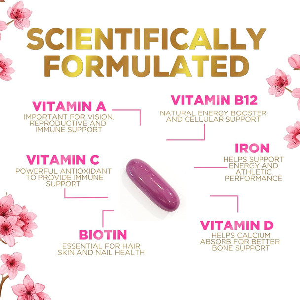 Nature'S Nutrition Multivitamin for Women with Iron - Daily Vitamins for Women's Immune Support and Overall Health - Womens Complete Daily Multivitamin with Vitamin A B C D E Calcium and Magnesium - 60 Softgels