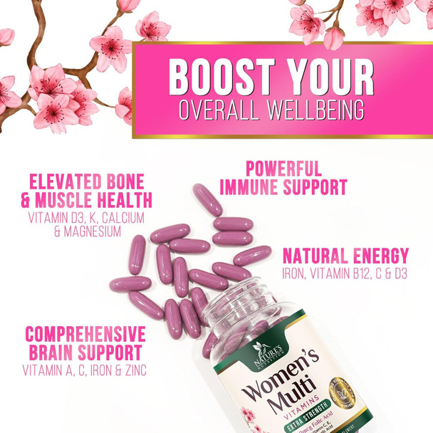 Nature'S Nutrition Multivitamin for Women with Iron - Daily Vitamins for Women's Immune Support and Overall Health - Womens Complete Daily Multivitamin with Vitamin A B C D E Calcium and Magnesium - 60 Softgels
