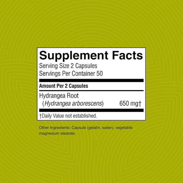 Nature'S Sunshine Hydrangea 100 Capsules 650mg of Pure Hydrangea Root Supports The Urinary System and Kidneys with its Natural Solvent Qualities Nature'S Sunshine Hydrangea 100 Capsules 650mg of Pure Hydrangea Root Supports The Urinary System and Kidneys with its Natural Solvent Qualities
