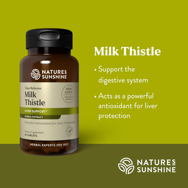 Nature'S Sunshine Milk Thistle 60 Time-Release Tablets | Supports The Digestive System Protects The Liver and Acts as a Powerful Antioxidant