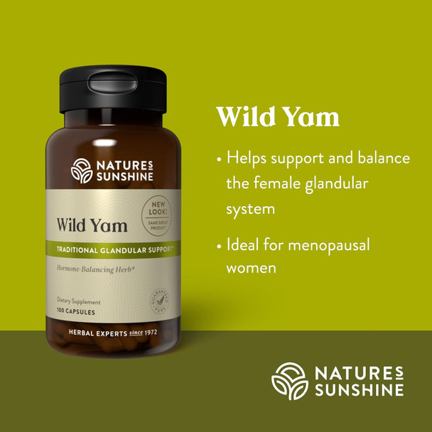 Nature'S Sunshine Wild Yam 100 Capsules | Supports and Balances the Female Glandular System
