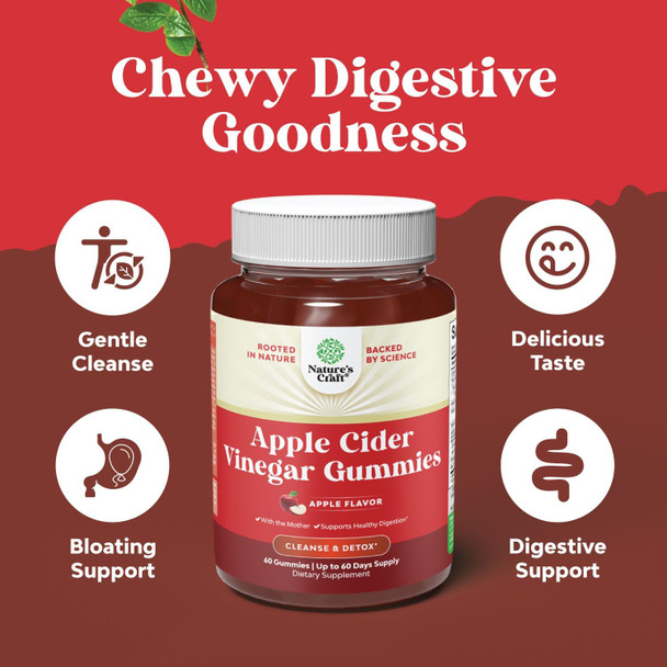 Natures Craft ACV Apple Cider Vinegar Gummies - Superfood Infused ACV Gummies Vitamins for Adults for Detox Cleanse Immune Support Digestion and Glowing Skin - Delicious Daily Energy Gummies with Vitamin B Complex Natures Craft ACV Apple Cider Vinegar Gummies - Superfood Infused ACV Gummies Vitamins for Adults for Detox Cleanse Immune Support Digestion and Glowing Skin - Delicious Daily Energy Gummies with Vitamin B Complex