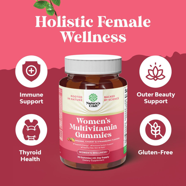 Natures Craft Bundle of Extra Strength Iron Gummies for Women and Men with Vitamin C for Higher Absorption and Delicious Daily Multivitamin for Women Gummies for Adults Energy and Immunity