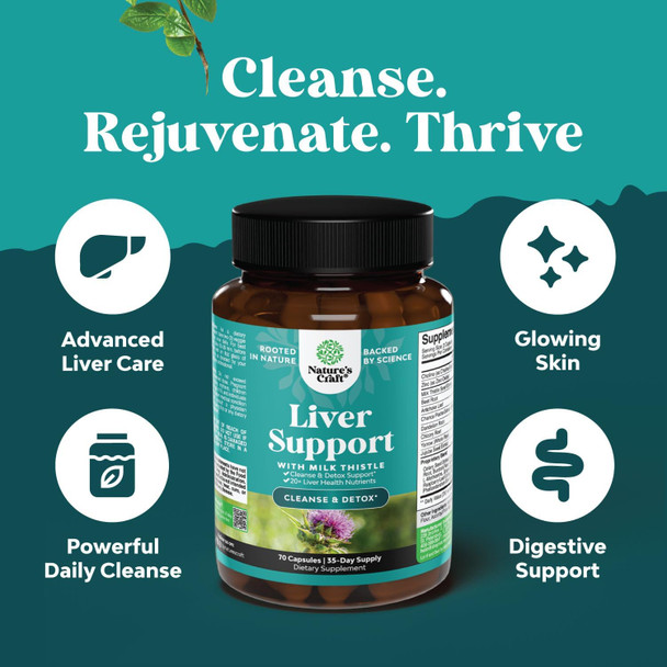 Natures Craft Bundle of Liver Cleanse Detox & Repair Complex and Colon Cleanser & Detox - Herbal Liver Support Supplement with Silymarin Milk - Lactobacillus Acidophilus Probiotic Supplement Body Cleanse