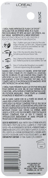 L'Oreal Paris Makeup Infallible Flash Cat Eye Waterproof Liquid Eyeliner, Black