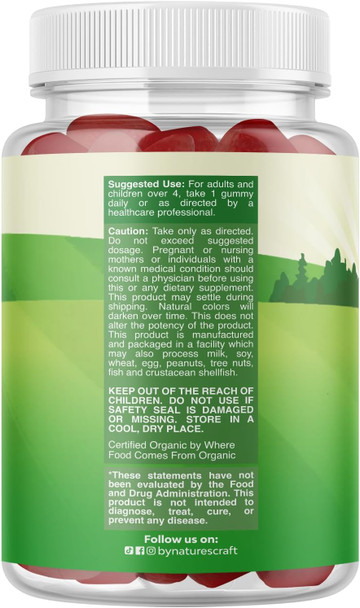 Natures Craft USDA Organic Probiotic Gummies for Kids - Vegan Non-GMO Kids Probiotic Gummy Vitamin for Immunity and Digestive Health - Gentle 2.5B CFU Organic Probiotics for Kids - Strawberry Flavor (2 Months)
