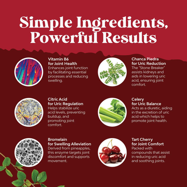 Natures Craft Vegan Uric Acid Cleanse and Detox - Daily Kidney Cleanse and Uric Acid Support for Adults - Tart Cherry Extract Capsules with Detox Cleanse Herbal Blend for Men and Women's Joints Kidneys and More