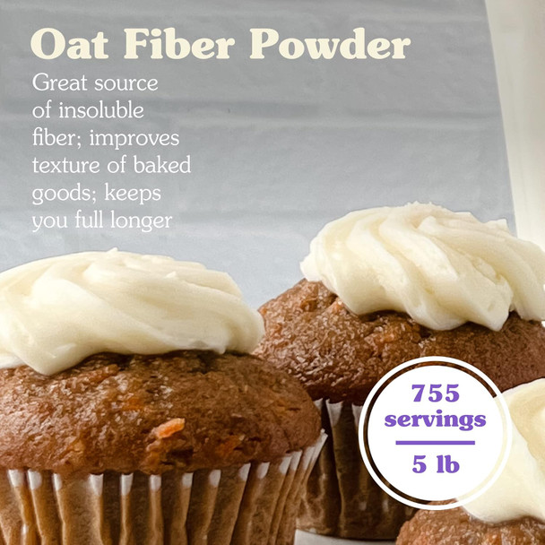 Nunaturals Oat Fiber Powder All Natural Non-GMO Supports Digestive Health 5 lbs