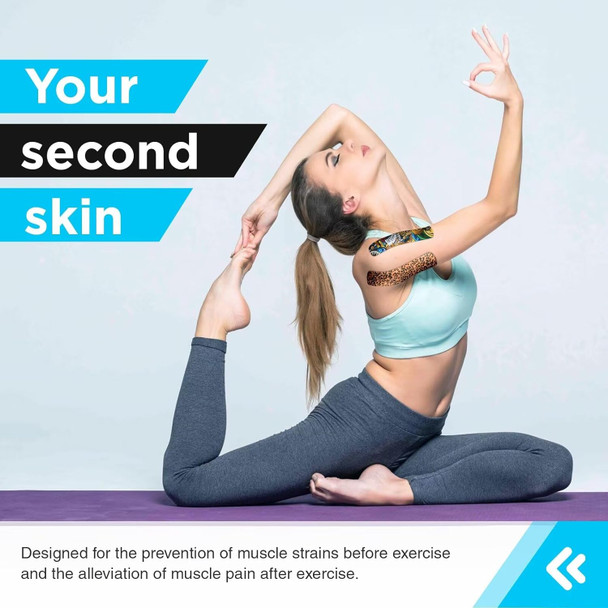 Ok Tape Digtal Printed Kinesiology Tape (LT)+ Shears - Bandage Scissors (Black)