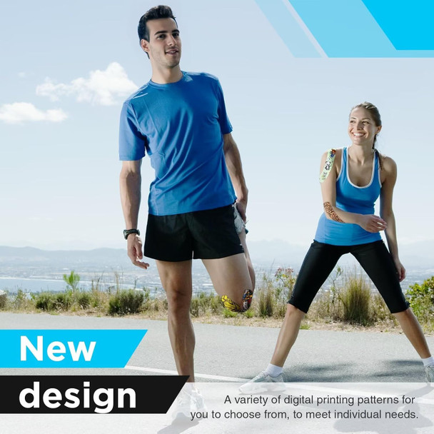 Ok Tape Hypoallergenic Digtal Printed Kinesiology Tape Elastic Sports Athletic Tape 2 Rolls 2in×16.4ft Uncut Roll-DIY