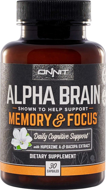Onnit Nootropic Stack - Alpha Brain Capsules (30ct) + Alpha Brain Instant - Natural Peach (30ct)