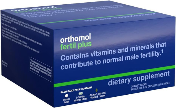 Orthomol Fertil Plus 30 Male Prenatal Supplements for Conception with Selenium and L-Carnitine 30-Day Supply