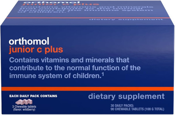 Orthomol Immun Junior C Plus Kid's Multivitamin Wildberry Flavor 30-Day Supply