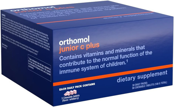 Orthomol Immun Junior C Plus Kid's Multivitamin Wildberry Flavor 30-Day Supply