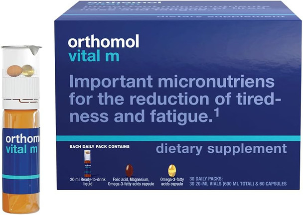 Orthomol Vital M Vials & Fertil Plus 30 Men's Multivitamins and Prenatal Supplements 30-Day Supply
