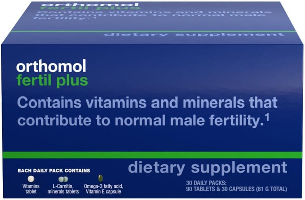 Orthomol Vital M Vials & Fertil Plus 30 Men's Multivitamins and Prenatal Supplements 30-Day Supply