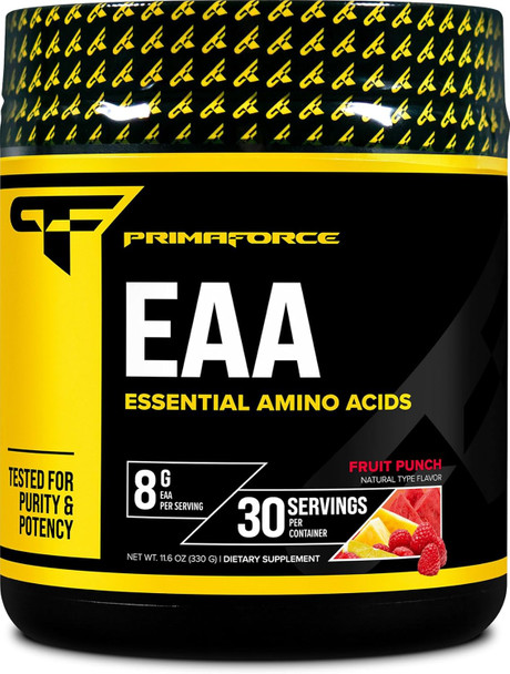 Primaforce EAA Powder (30 Servings Fruit Punch Flavor) | Essential Amino Acids for Pre/Intra Workout and Recovery - Non-GMO and Gluten