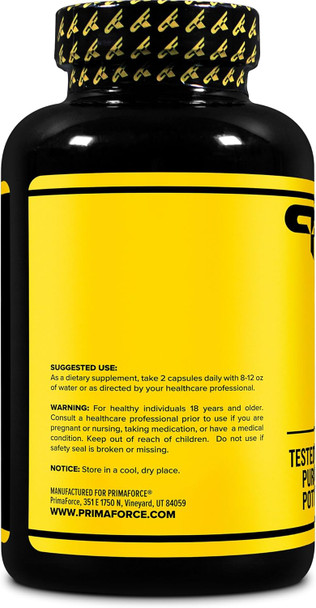 Primaforce Fenugreek Seed Capsules (180 Capsules / 1350mg Per Serving 2 Capsule Servings) - Premium Herbal Supplement for Men and Women Non-GMO Gluten Supplement