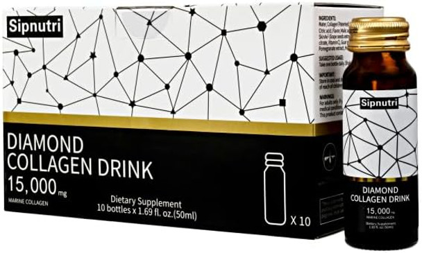 Sipnutri Collagen Drink 15000 mg and Liquid Korean Panax Ginseng Extract 3000 mg