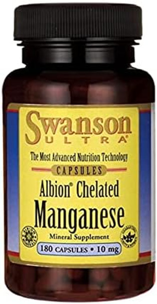 Swanson Albion Chelated Manganese 10 Milligrams 180 Capsules