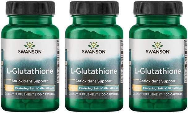Swanson Amino Acid L-Glutathione 100 Milligrams 100 Capsules 3 Pack