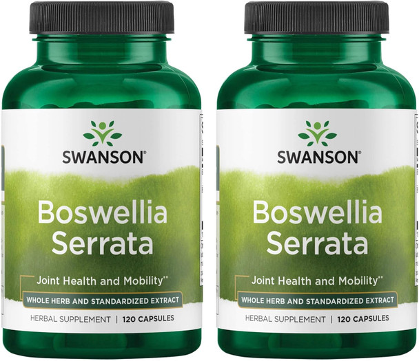 Swanson Boswellia Serrata - Whole Herb & Standardized Extract 120 Caps 2 Pack