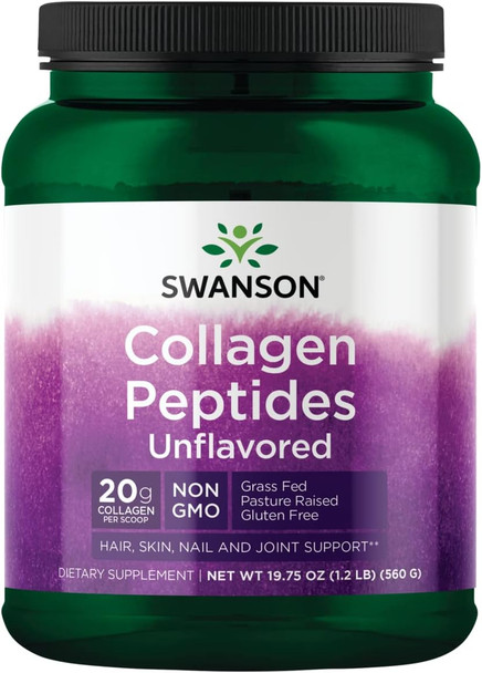 Swanson Collagen Peptides Unflavored 19.75 oz Pwdr