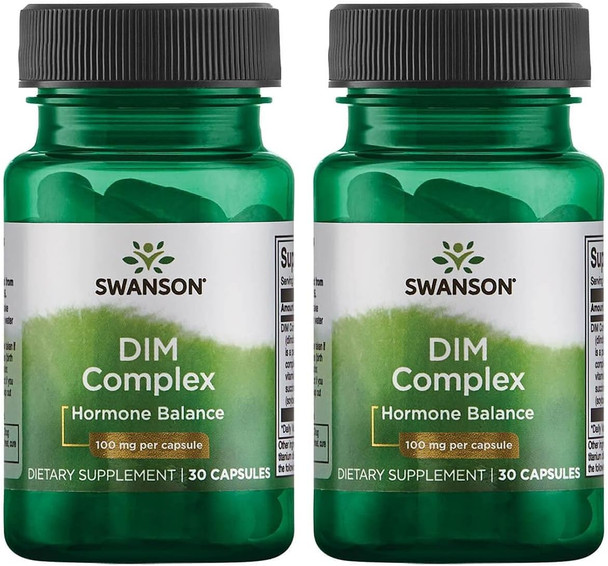 Swanson Dim Complex (Diindolylmethane) 100 Milligrams 30 Capsules (2 Pack)