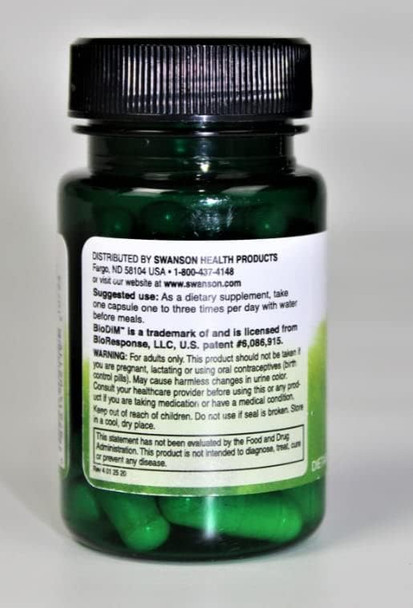 Swanson Dim Complex (Diindolylmethane) 100 Milligrams 30 Capsules (2 Pack)