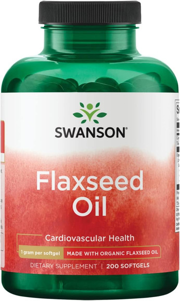 Swanson Flaxseed Oil (Omegatru) 1000 Milligrams 200 Sgels