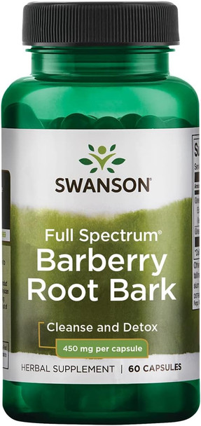Swanson Full Spectrum Barberry Root Bark 450mg 60 Capsules