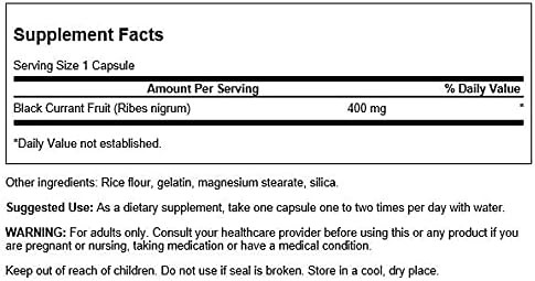 Swanson Full Spectrum Black Currant 400 Milligrams 60 Capsules (2 Pack)