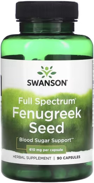 Swanson Full Specturm Fenugreek Seed - Herbal Supplement - (610 Milligrams 90 Capsules)