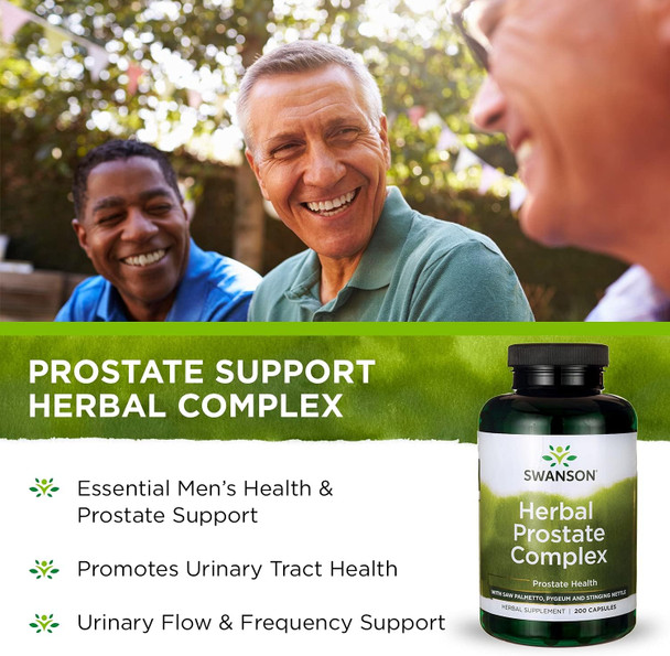 Swanson Herbal Prostate Complex - Men's Supplement - Features Pygeum Saw Palmetto '&' Stinging Nettle - (200 Capsules)