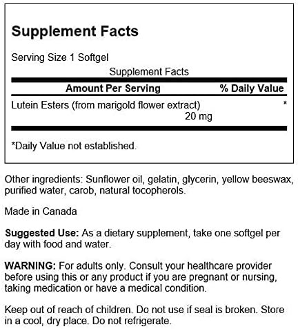 Swanson Lutein 20 Milligrams 60 Sgels (2 Pack)